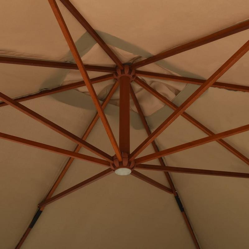 1 VidaXL Frihngande parasoll med trstng 400x300 cm taupe