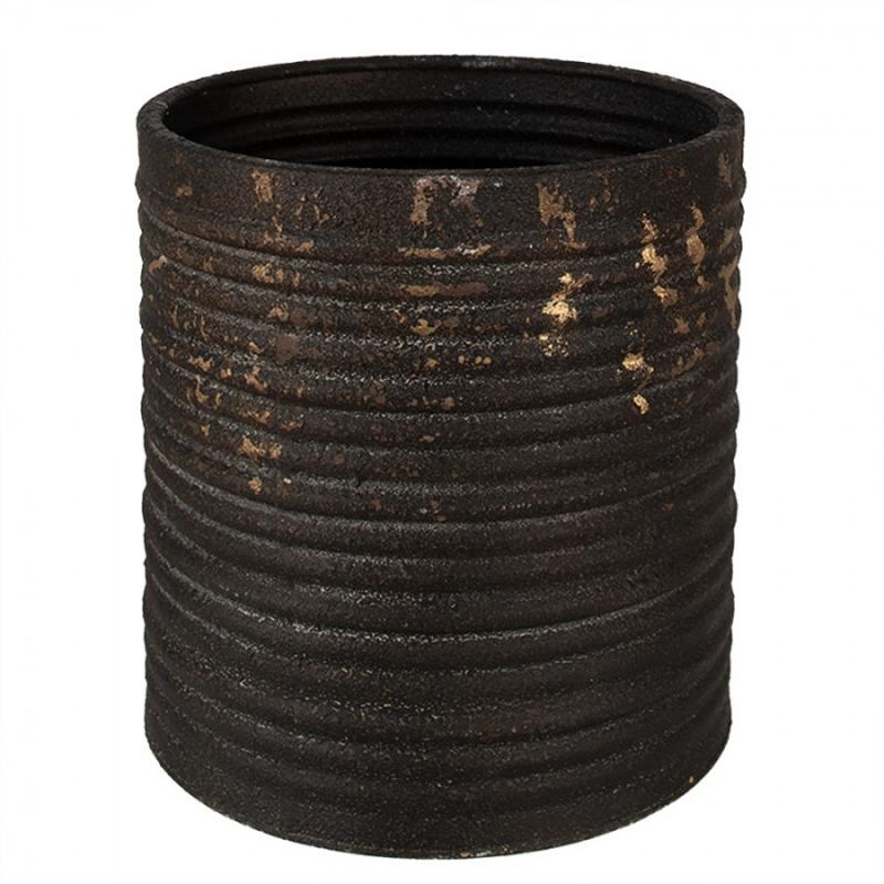 1 Clayre Eef Blomkruka Planteringskruka urna  29x53 cm Svart Guldfrgad metallkruka p ben