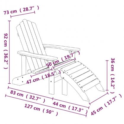 1 VidaXL Dckstol fr trdgrden med pall och bord HDPE antracit