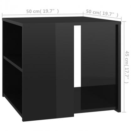1 VidaXL Sidobord 50x50x45 cm svart hgglans konstruerat tr