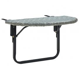1 VidaXL Balkongbord grå 60x60x40 cm konstrotting