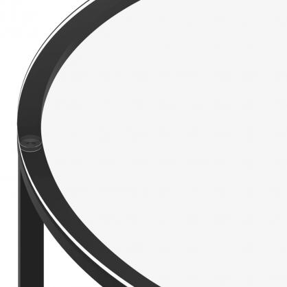 1 VidaXL Soffbord hrdat glas svart och vit marmor 70 cm