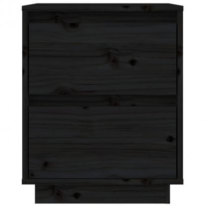 1 VidaXL Sngbord 40x35x50 cm svart massiv furu 2 st