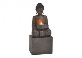 1 G.wurm Dekoration Buddha svart värmeljushållare polyresin (B/H/D) 12x30x9cm
