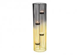 1 G.wurm Värmeljushållare för 4 värmeljus Metall Svart/Guld (B/H/D) 12x42x12cm