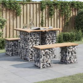 1 VidaXL Trädgårdsbord gabion-design 100x70x72 cm massiv furu