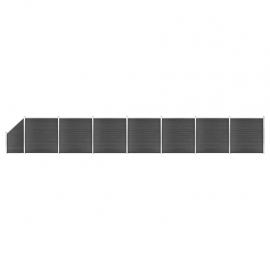 1 VidaXL Staketpanel WPC svart 186x1311 cm 8 delar