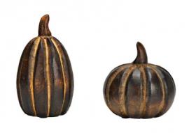 1 G.wurm Dekoration Pumpa av mangoträ, brun, 2-pack (B/H/D) 12x13x12/10x16x10cm