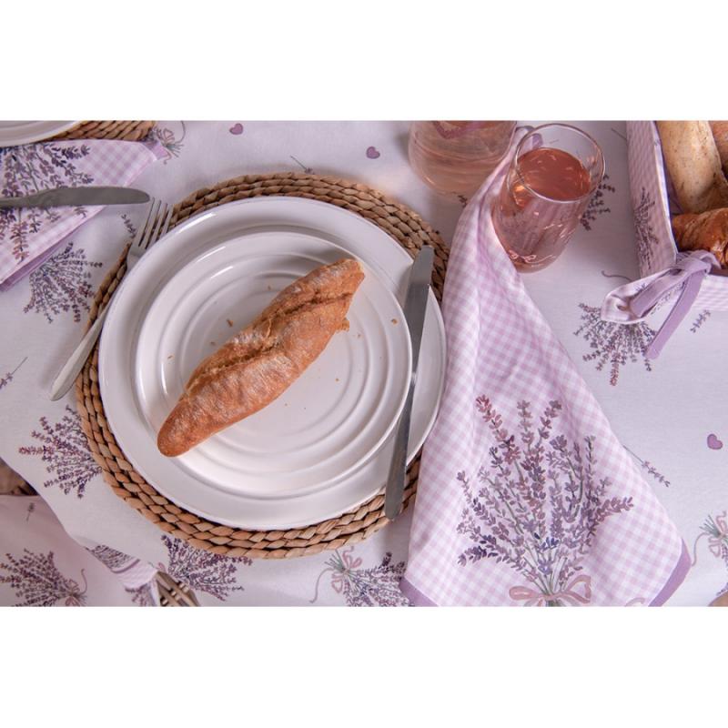 1 Clayre Eef Duk Lavendel Lila, Vit 130x180 cm