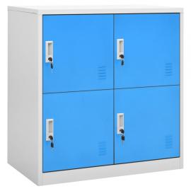 1 VidaXL Förvaringsskåp ljusgrå och blå stål 90x45x92,5 cm