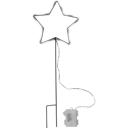 1 Star Trading Utomhusdekoration Siluett NeonStar Stjrna Batteridriven 58x22cm 72 Ljus