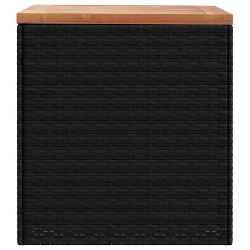1 VidaXL Dynbox svart 110x50x54 cm konstrotting akaciatr