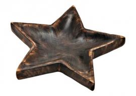 1 G.wurm Dekorativ Skål Stjärna av brunt mangoträ (B/H/D) 25x4x25cm