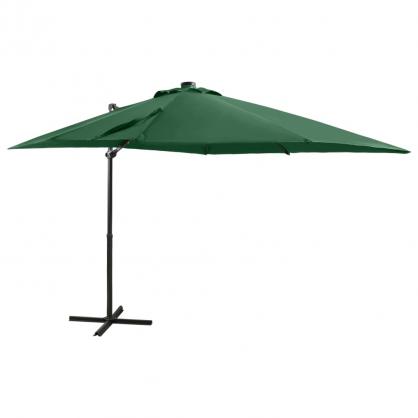 1 VidaXL Frihngande parasoll med stng och LED grn 250 cm