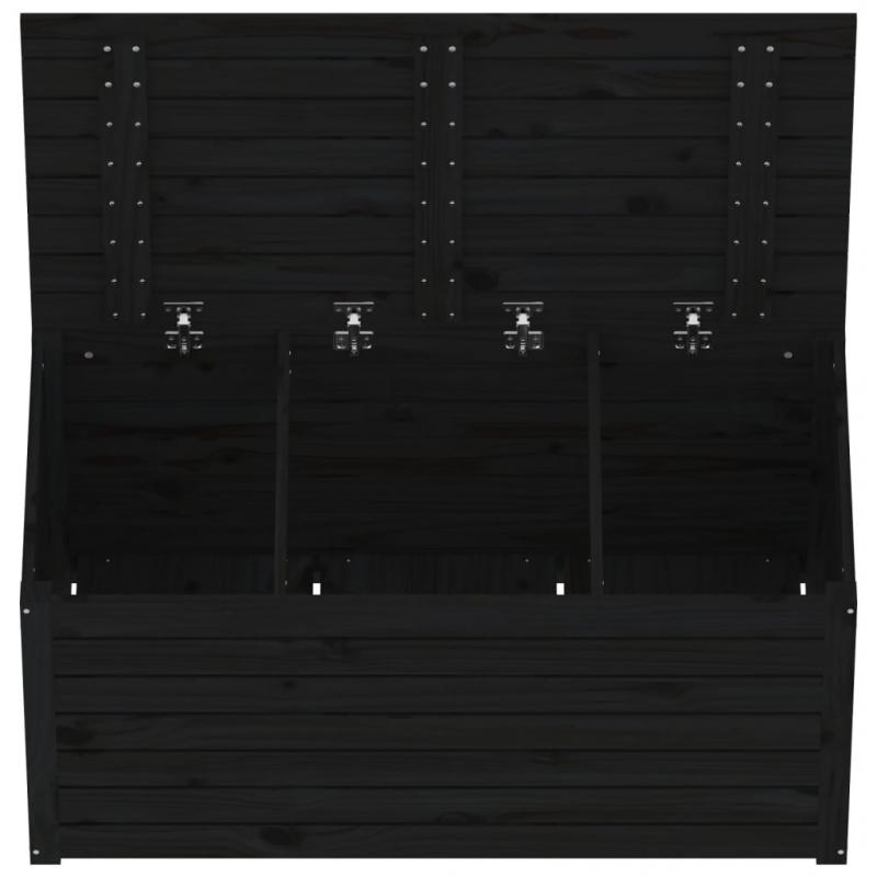 1 VidaXL Dynbox massiv furu svart 101x50,5x46,5 cm