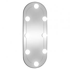 1 VidaXL Väggspegel med LED-belysning oval 20x50 cm glas