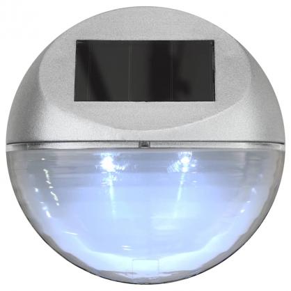 1 VidaXL Solcellslampa vgg LED set 12 st rund silver