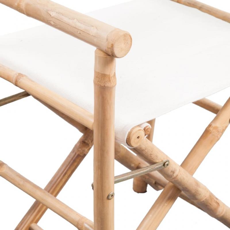 1 VidaXL Hopfllbar regissrsstol bambu 2 st med kanvas