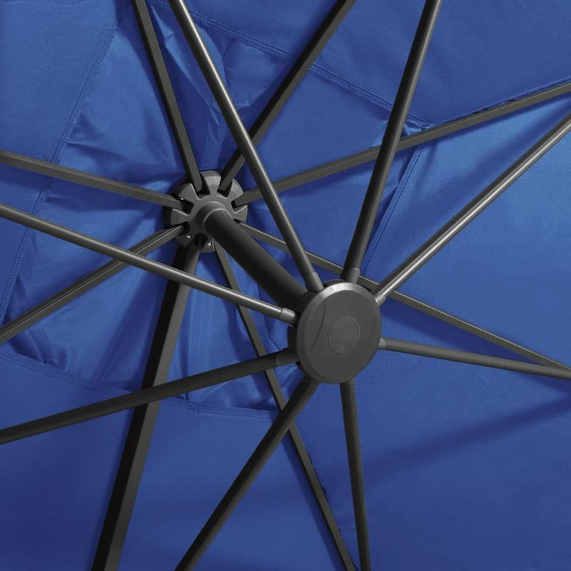1 VidaXL Frihngande parasoll med stng och LED azurbl 300 cm