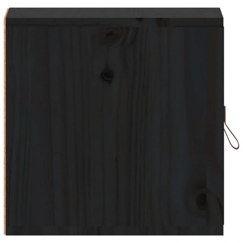 1 VidaXL Vggskp 31,5x30x30 cm svart massiv furu