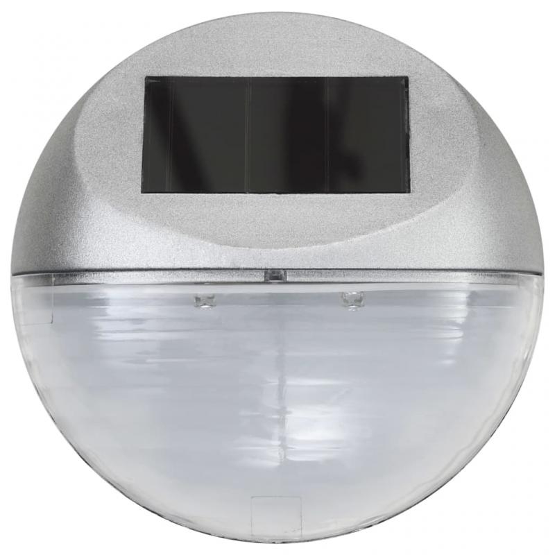 1 VidaXL Solcellslampa vgglampor 24 st LED runda silver
