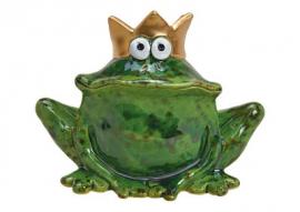 1 G.wurm Dekoration Groda prins grön keramik (B/H/D) 17x13x10cm