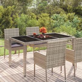 1 VidaXL Matbord för trädgård 150x90x75 cm grå konstrotting