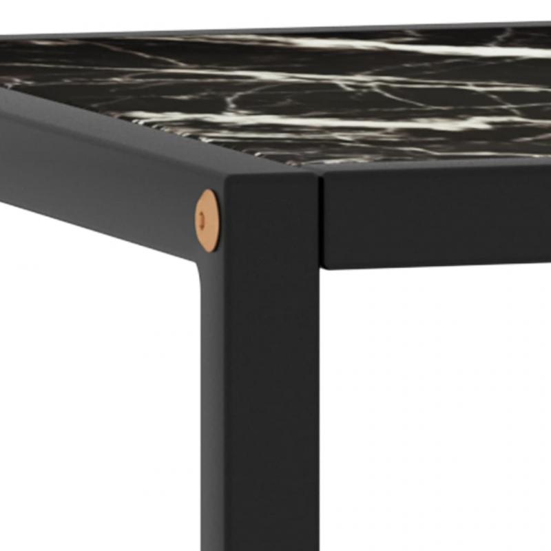 1 VidaXL Soffbord hrdat glas svart marmorglas 40x40x50 cm