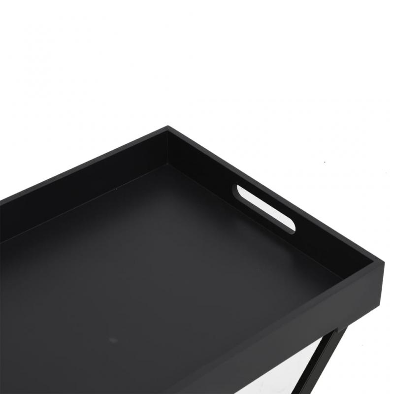 1 VidaXL Hopfllbart bord 48x34x61 cm svart MDF
