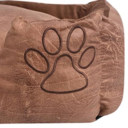 1 VidaXL Hundbdd konstlder med kudde PU storlek S beige
