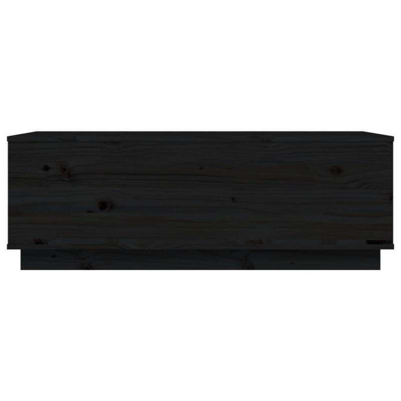 1 VidaXL Soffbord 100x50x35 cm lyftbar svart massiv furu