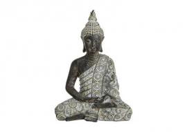 1 G.wurm Dekoration Buddha grå sittande polyresin (B/H/D) 17x24x10 cm