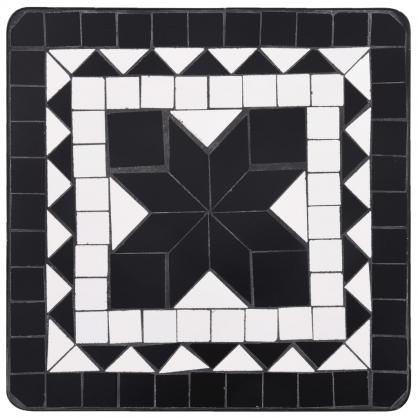 1 VidaXL Sidobord med mosaik svart och vit keramik