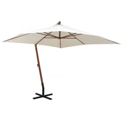 1 VidaXL Frihngande parasoll med trstng 300x300 cm vit