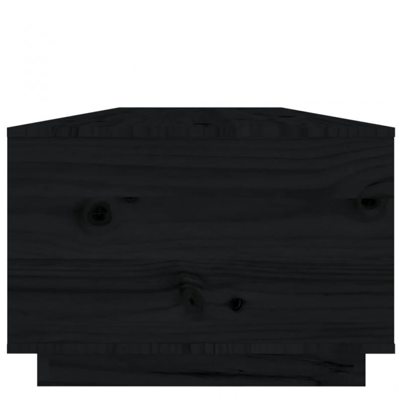 1 VidaXL Soffbord 100x50x35 cm svart massiv furu