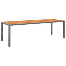 1 VidaXL Matbord för trädgård 250x100x75 cm grå konstrotting & akaciaträ