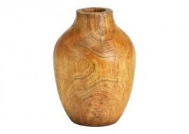 1 G.wurm Dekorativ Vas av brunt mangoträ (B/H/D) 10x15x10cm