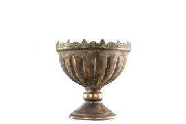 1 A Lot decoration A Lot Dekoration - Blomkruka Pokal Antik 19 cm Guldbrun