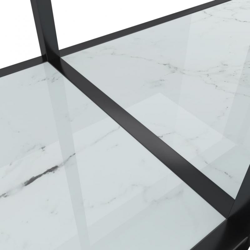 1 VidaXL Avlastningsbord Konsolbord 140x35x75,5 cm vit hrdat glas