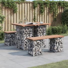 1 VidaXL Trädgårdsbord gabion-design 100x70x72 cm massivt douglasträ