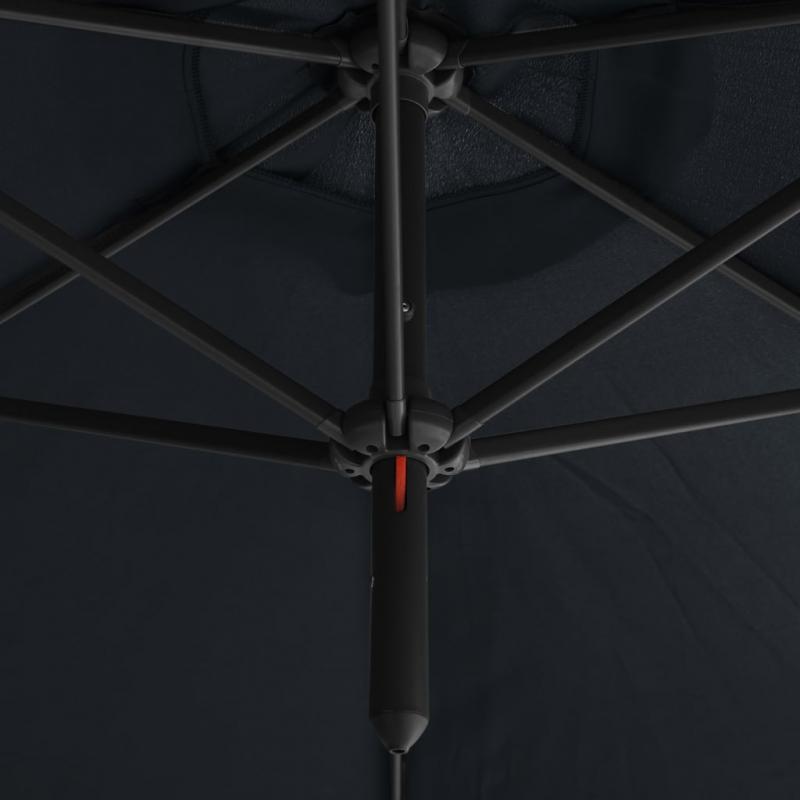 1 VidaXL Dubbelt parasoll med stlstng antracit 600 cm