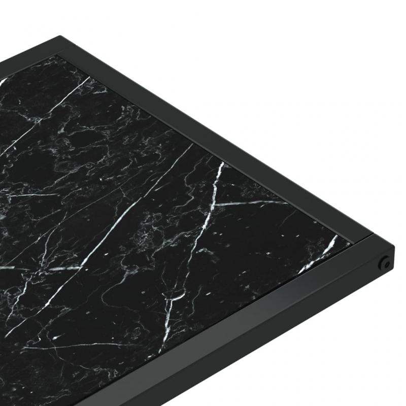 1 VidaXL Sidobord 50x35x65 cm svart marmor hrdat glas
