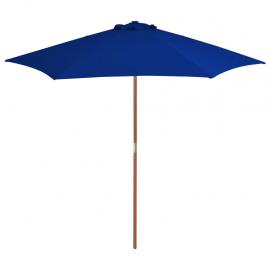 1 VidaXL Parasoll med trästång 270 cm blå