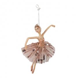 1 Clayre Eef Julgranspynt Ballerina 15 cm Rosa Polyresin