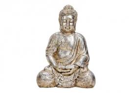 1 G.wurm Dekoration Buddha silver polyresin (B/H/D) 27x41x23cm