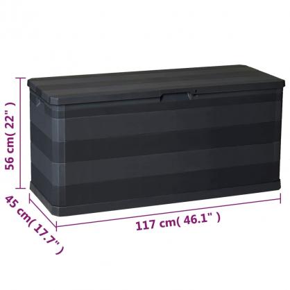 1 VidaXL Dynbox 117x45x56 cm svart