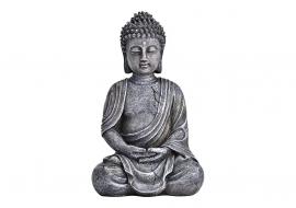 1 G.wurm Dekoration Buddha grå sittande polyresin (B/H/D) 11x17x8cm