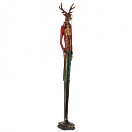 1 Clayre Eef Juldekoration Staty hjort 92 cm Röd
