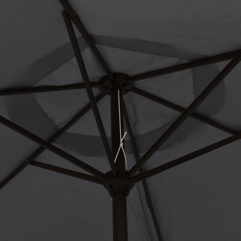 1 VidaXL Trdgrdsparasoll med LED-lampor och stlstng 300 cm svart