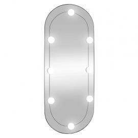 1 VidaXL Väggspegel med LED-belysning oval 30x70 cm glas
